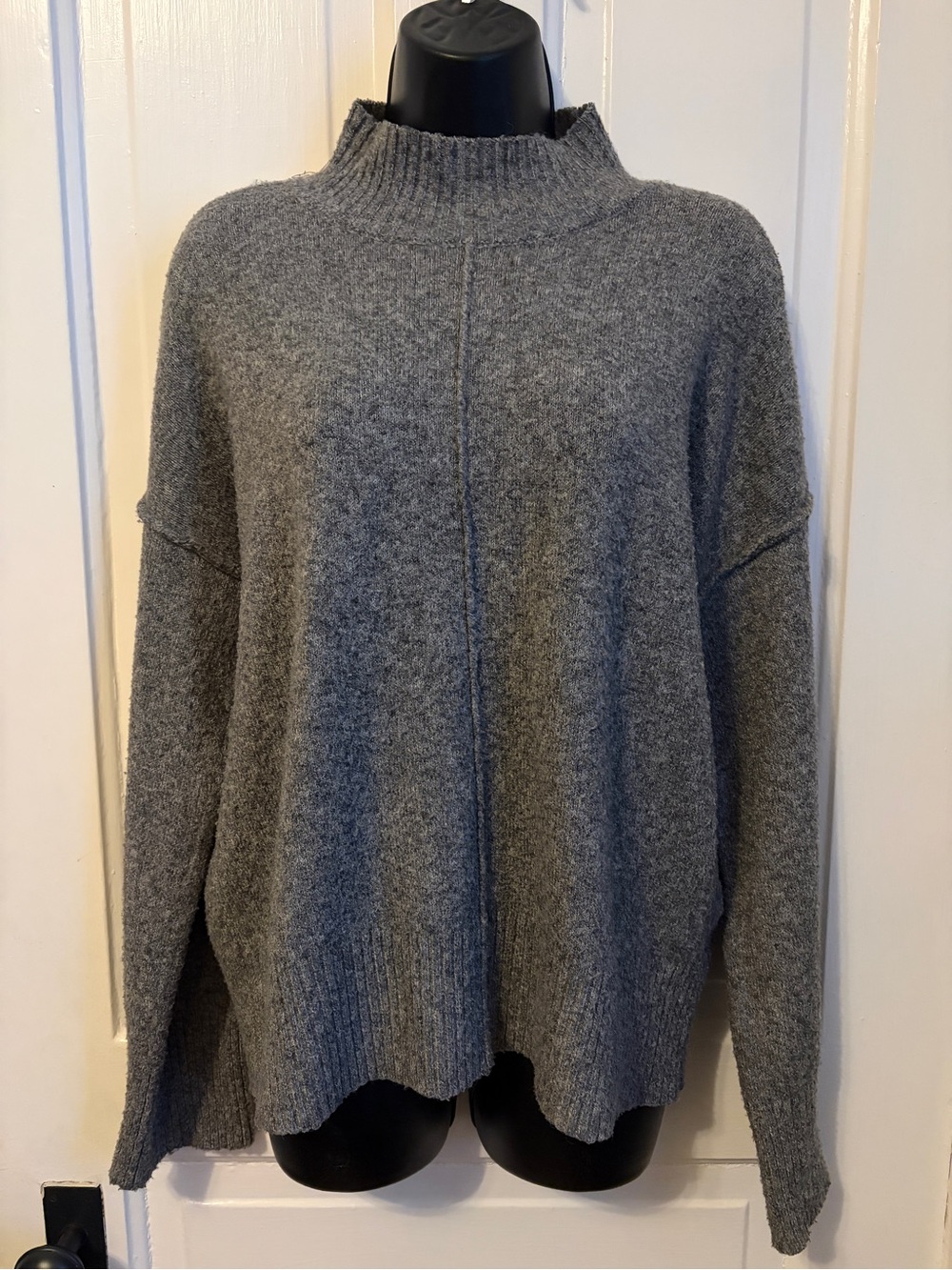 Cozy Gray Mock Neck Sweater